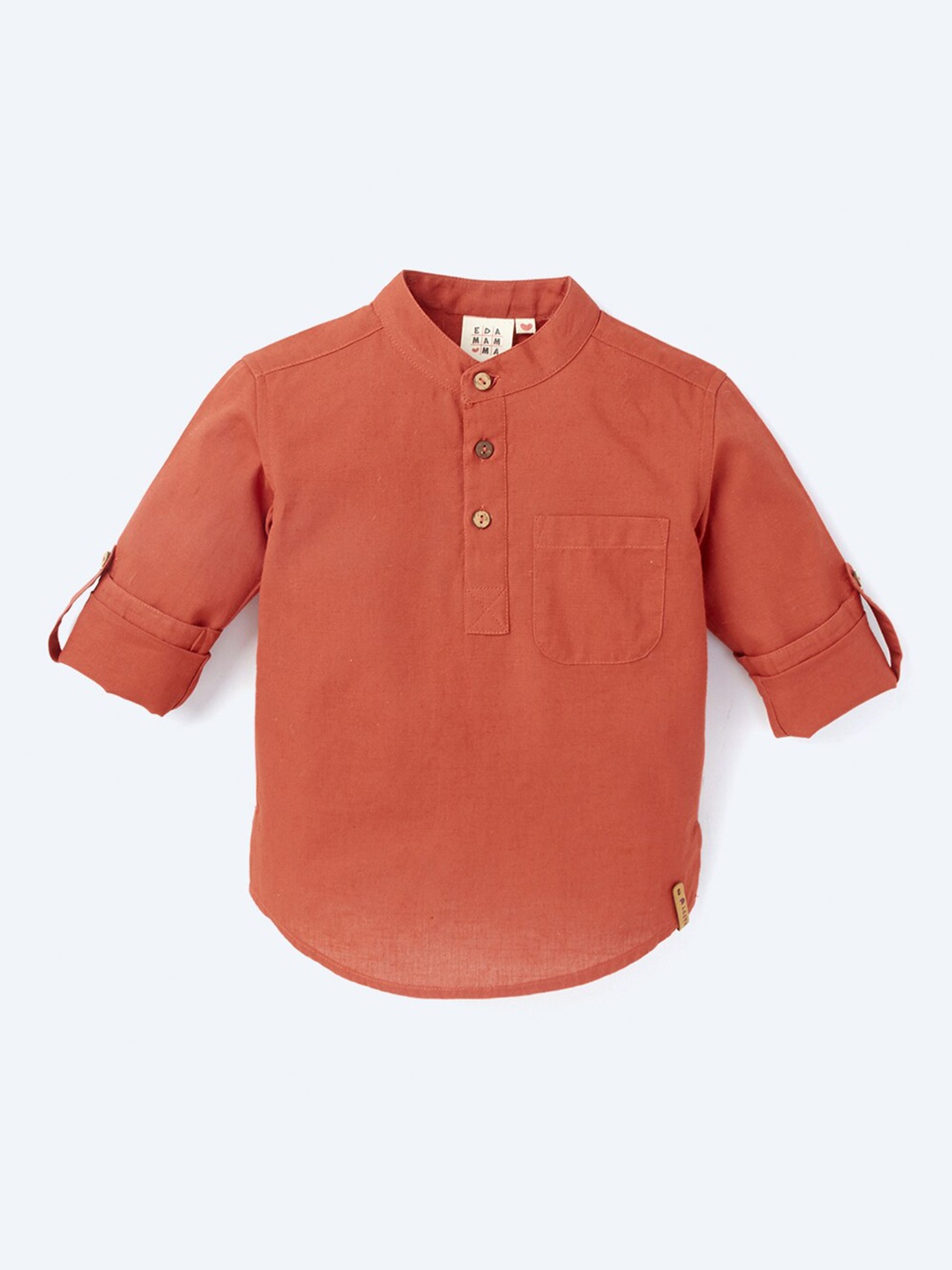 

Ed-a-Mamma Boys Rust Cotton Casual Shirt