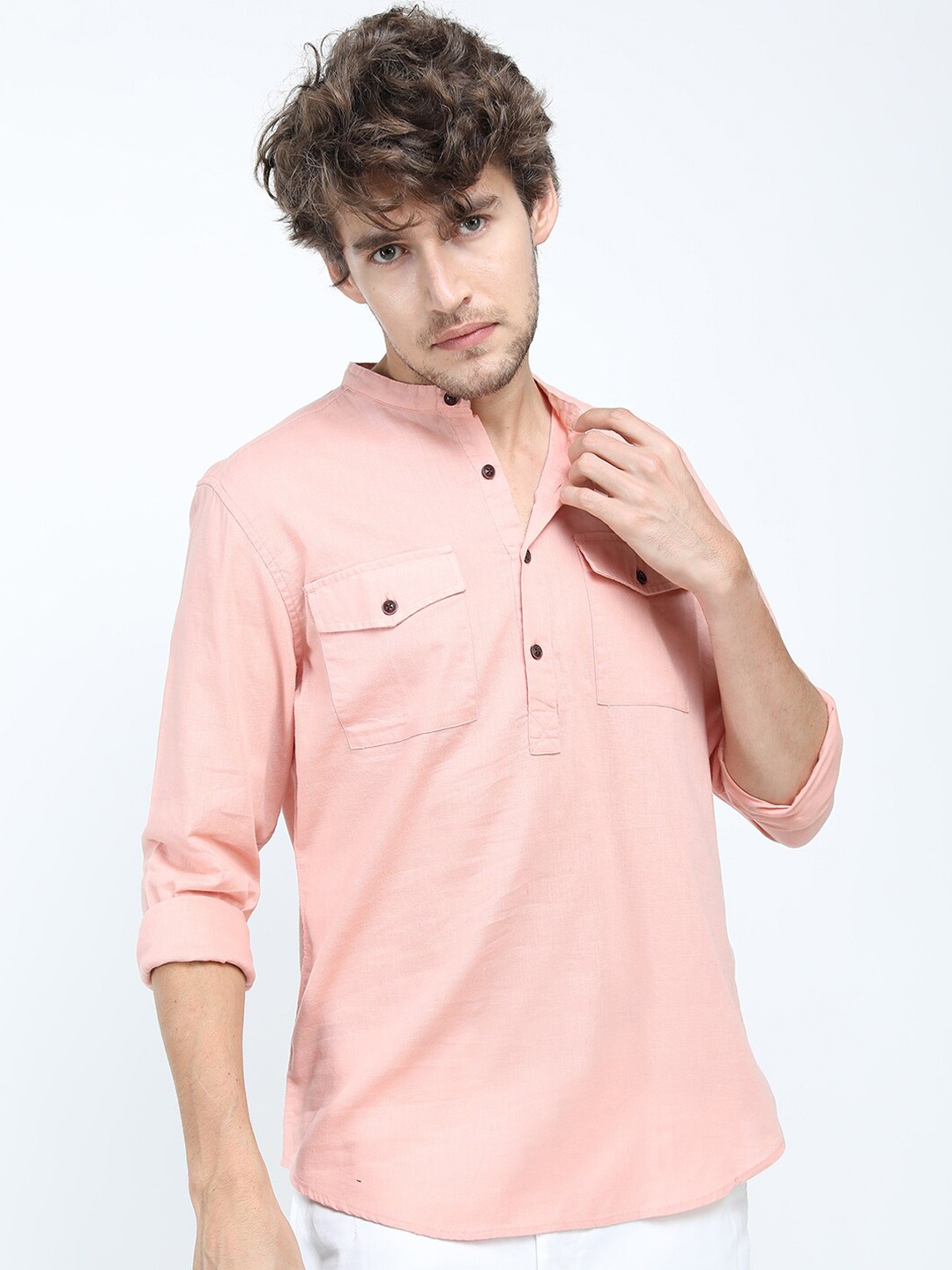 HIGHLANDER Men Coral Slim Fit Casual Shirt