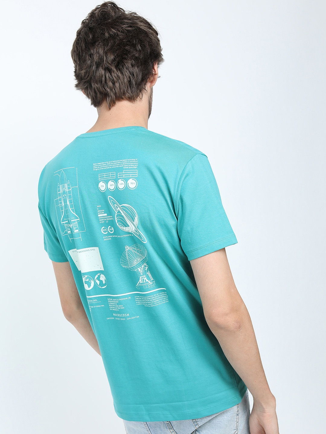 

HIGHLANDER Men Teal Slim Fit T-shirt