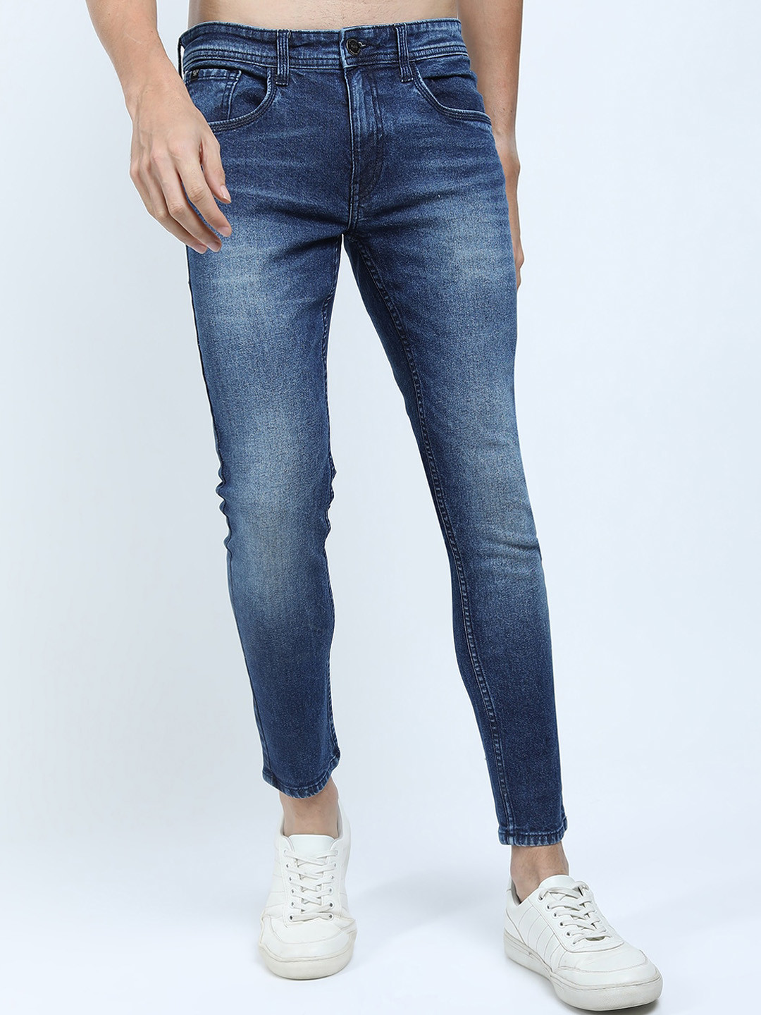 

LOCOMOTIVE Men Blue Skinny Fit Heavy Fade Stretchable Jeans