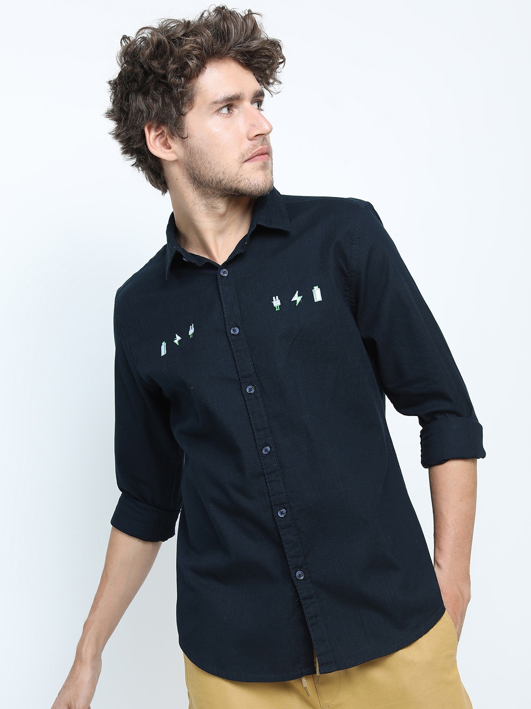 

KETCH Men Navy Blue Slim Fit Casual Shirt