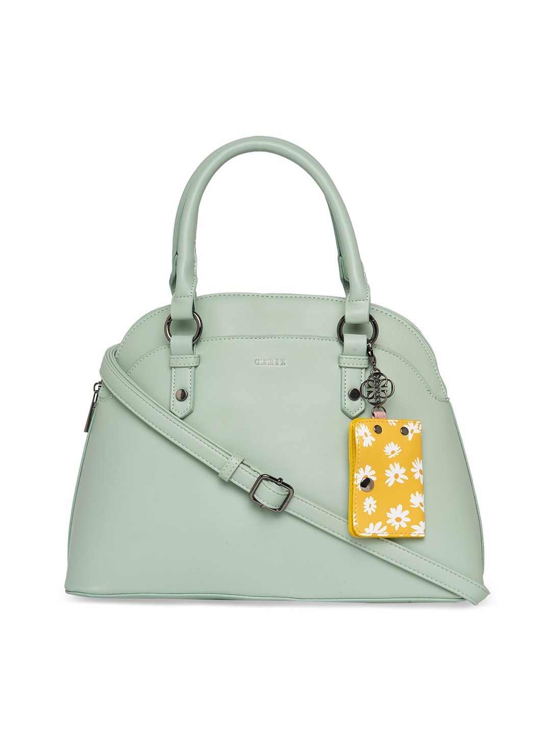 

CERIZ Women Sage Green PU Structured Handheld Bag