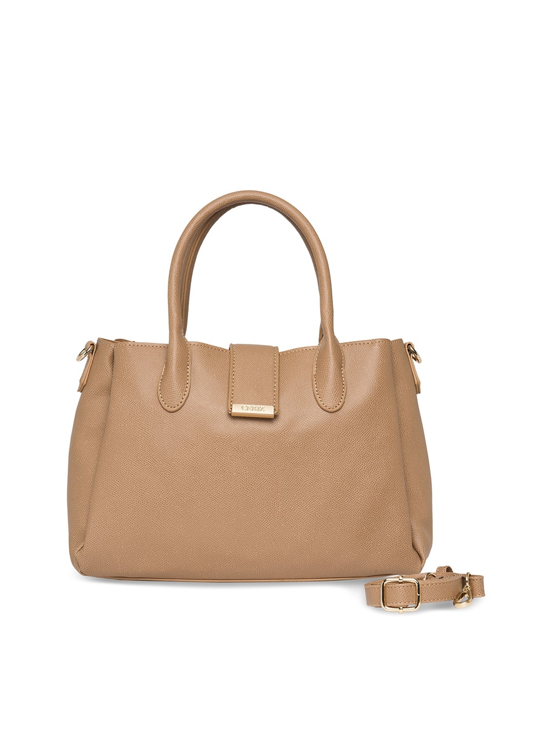 

CERIZ Khaki PU Structured Handheld Bag