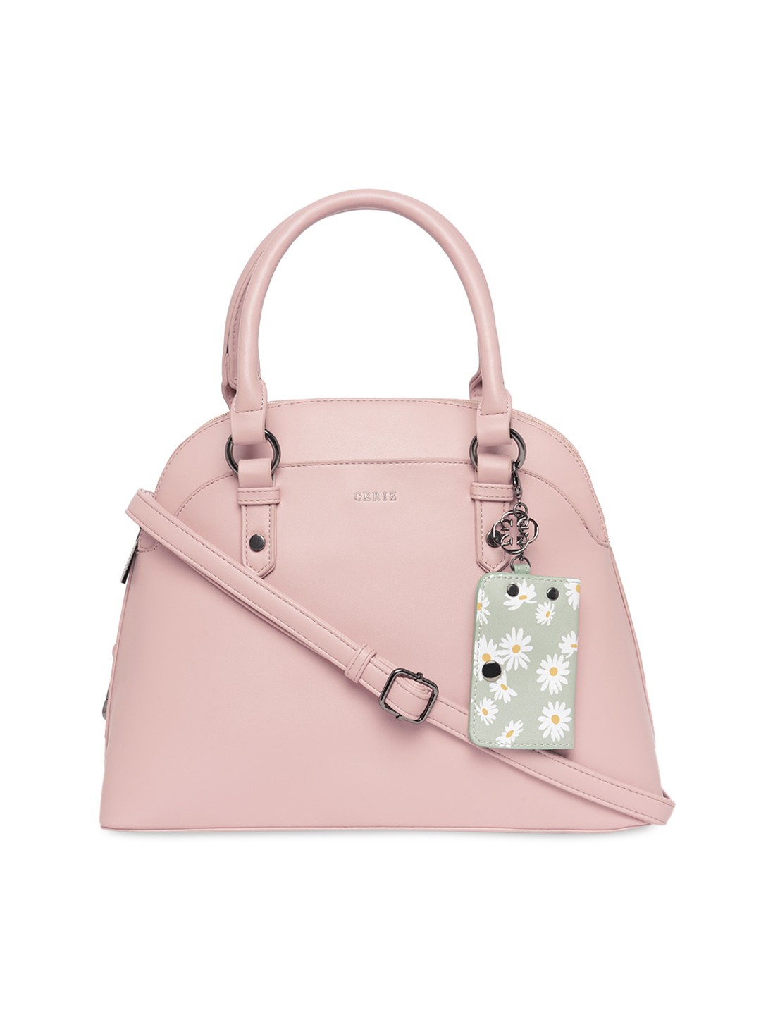 

CERIZ Women Pink Solid PU Structured Handheld Bag