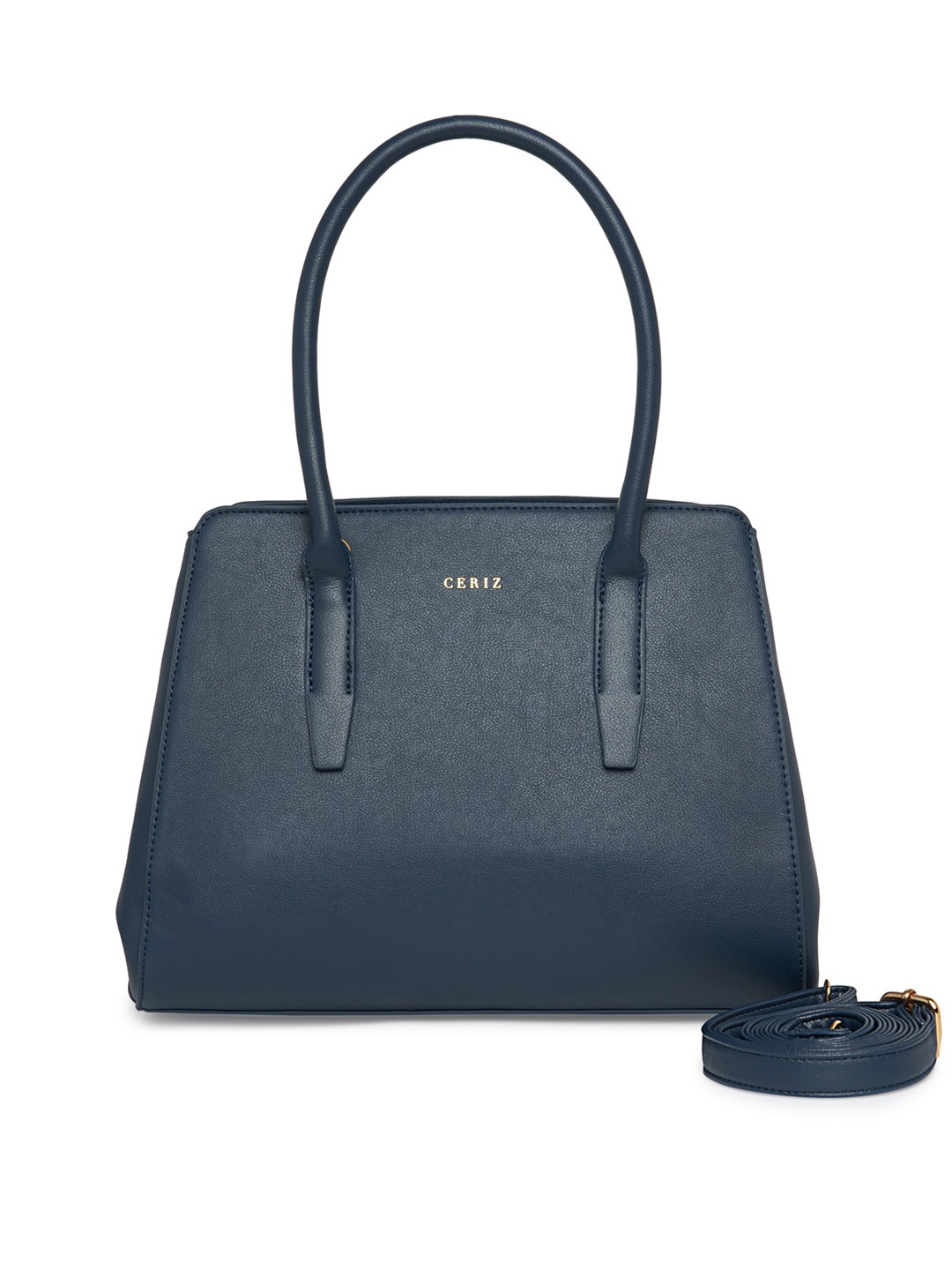 

CERIZ Navy Blue Structured Handheld Bag