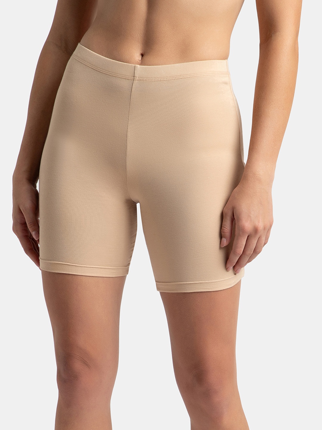 

Jockey High Coverage Super Combed Cotton Concealed Waistband Stretch Shorties -1529, Beige