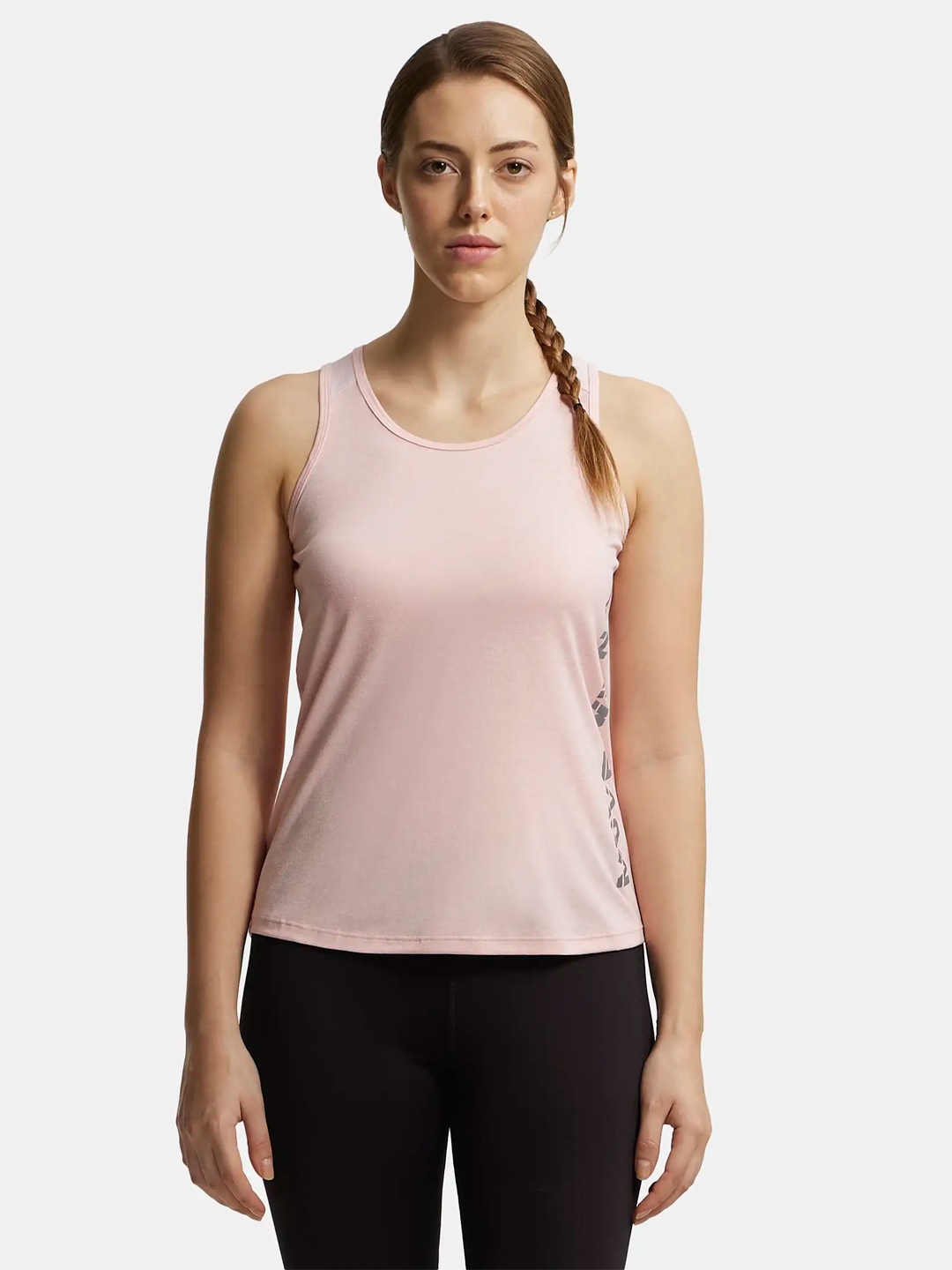 

Jockey Graphic Printed Microfiber Tank Top With Breathable Mesh-MW33, Pink