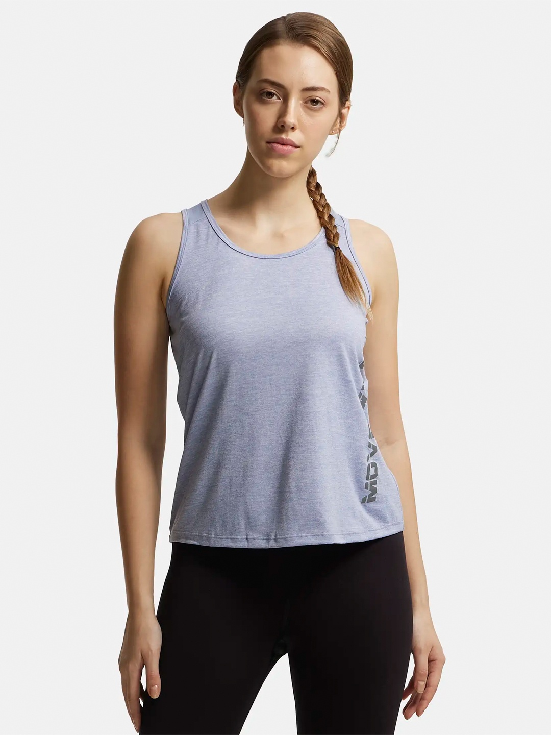 

Jockey Graphic Printed Microfiber Tank Top With Breathable Mesh-MW33, Blue