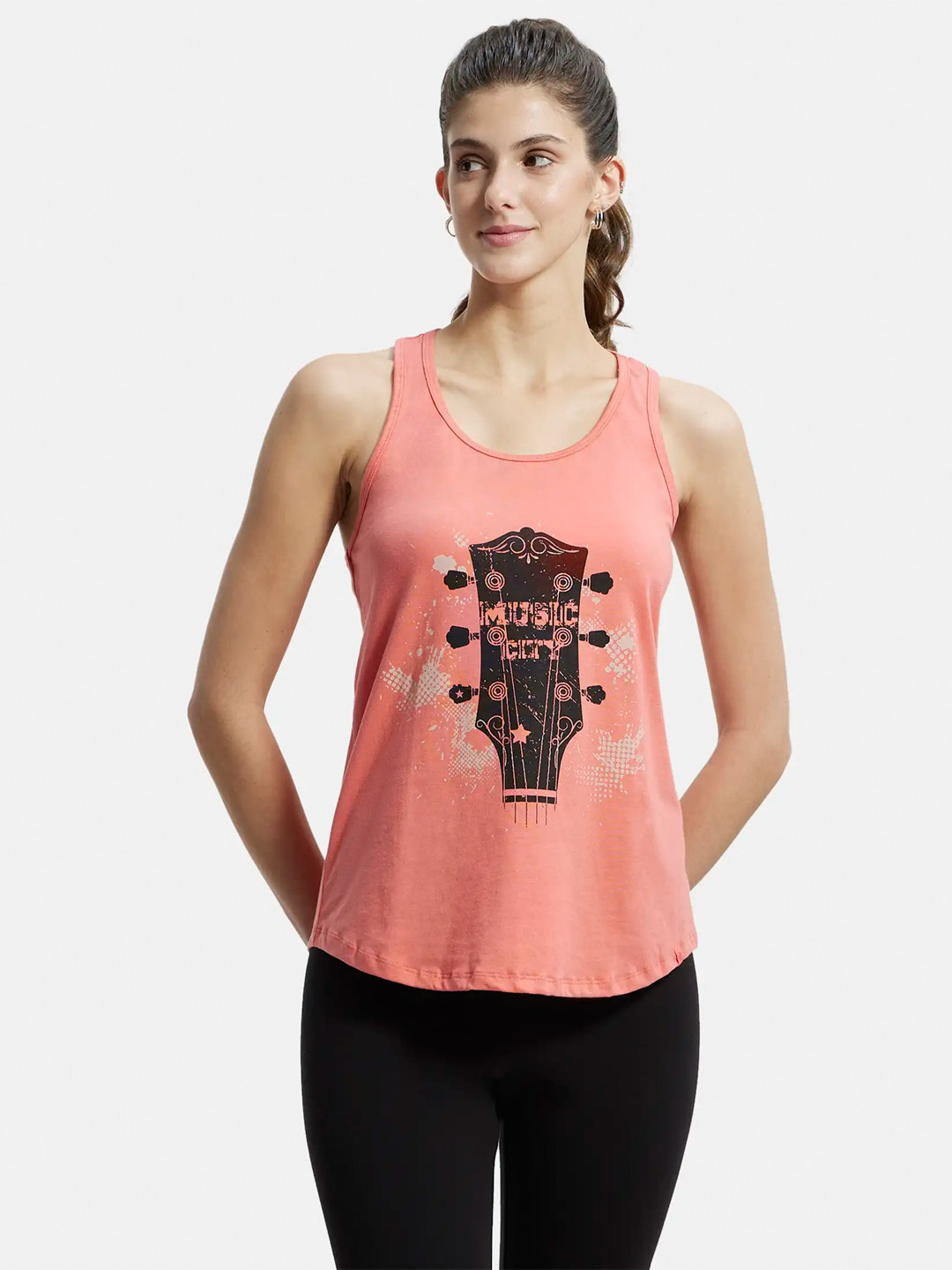 

Jockey Cotton Graphic Printed Racerback Styled Tank Top, Peach