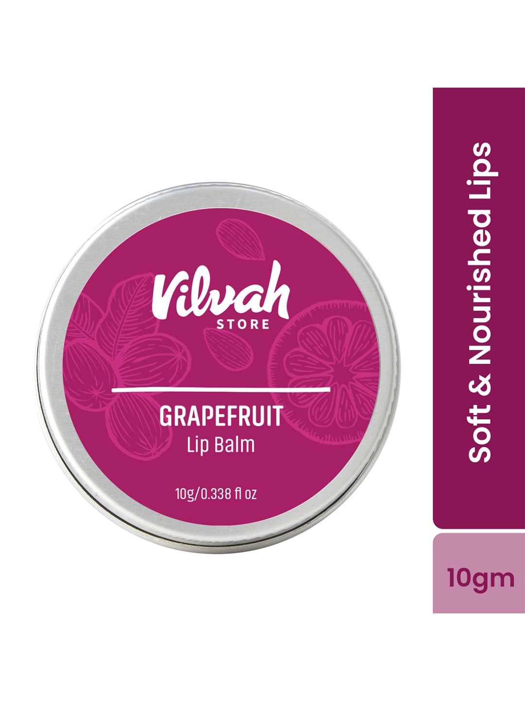 

Vilvah Store Grapefruit Lip Balm - 10 g, Pink