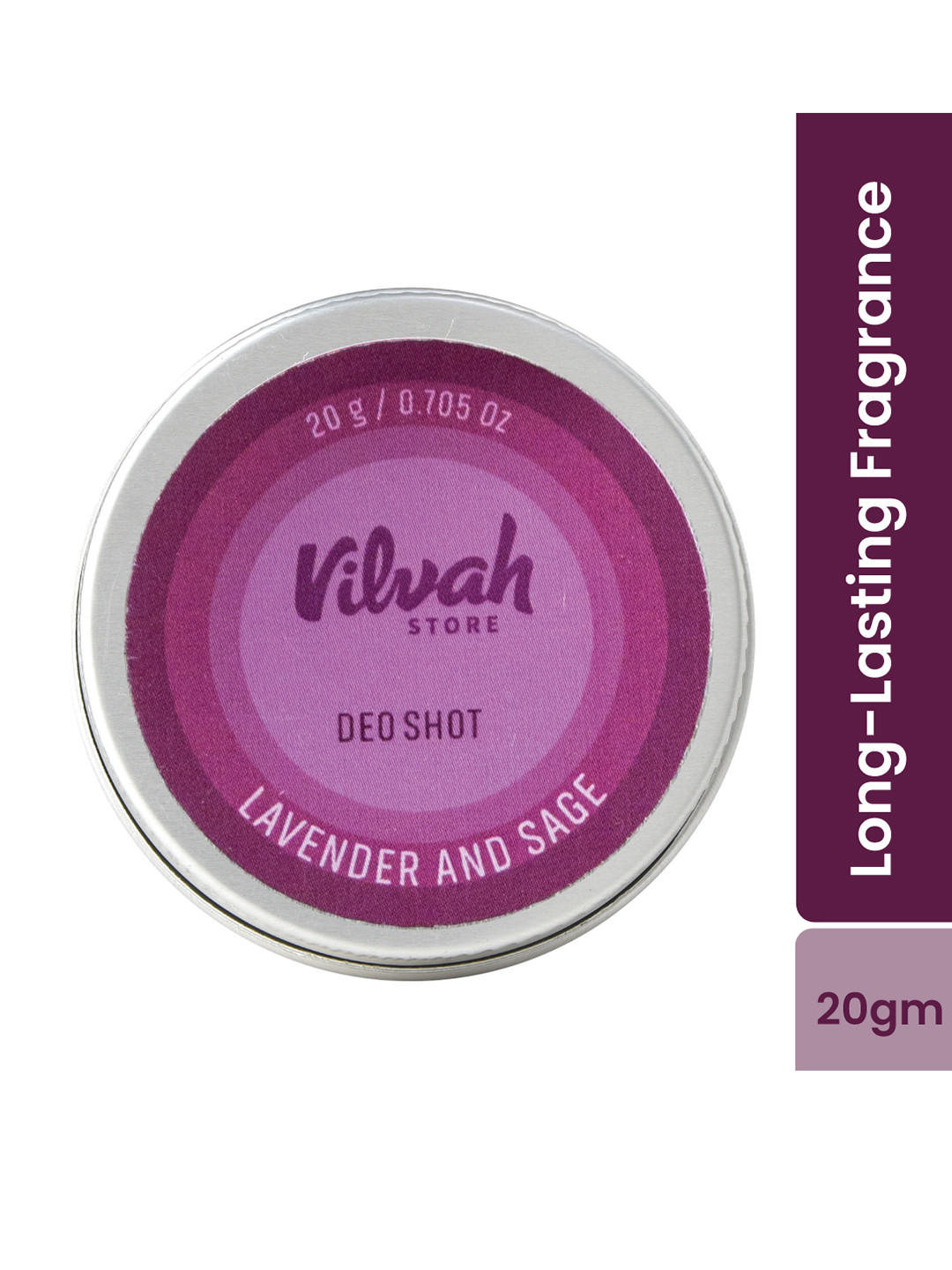 

Vilvah Store Deo Shot with Lavender & Sage - 20 g, Purple