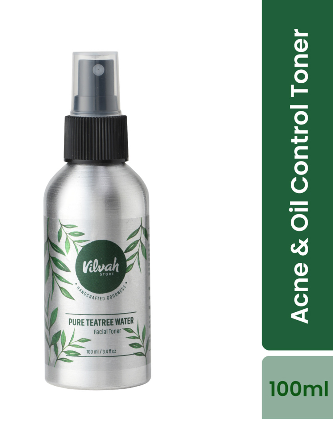 

Vilvah Store Hydrating Pure Tea Tree Water Facial Toner for Skin Repair - 100ml, Green