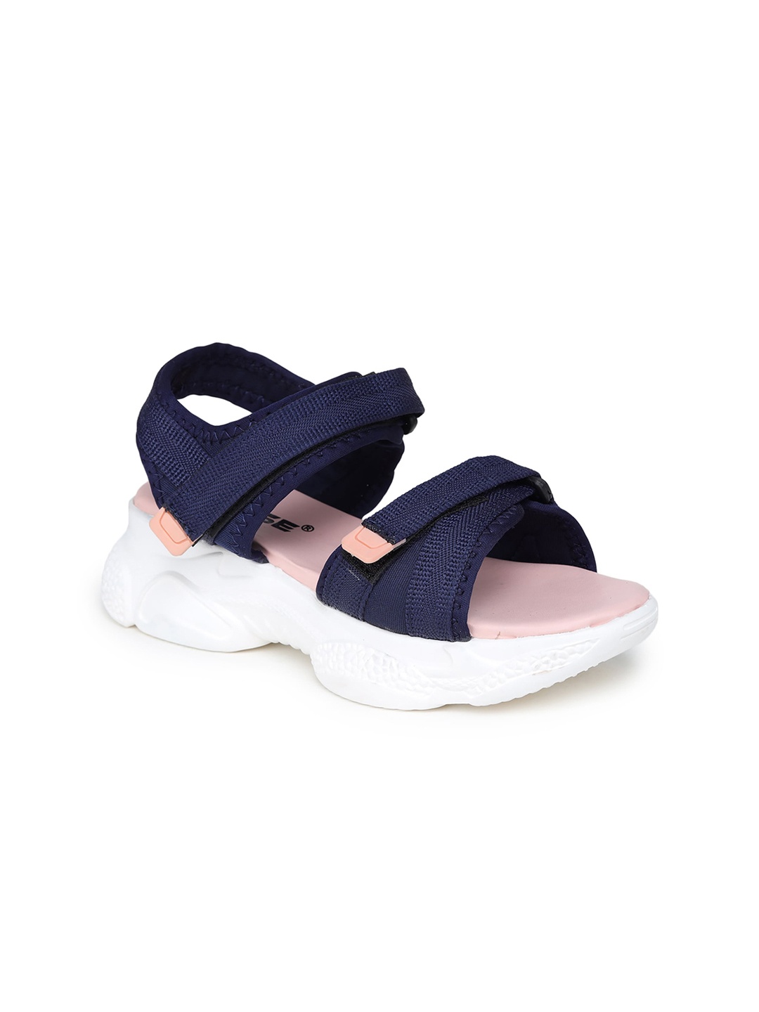 

TRASE Navy Blue and Pink Sports Sandals