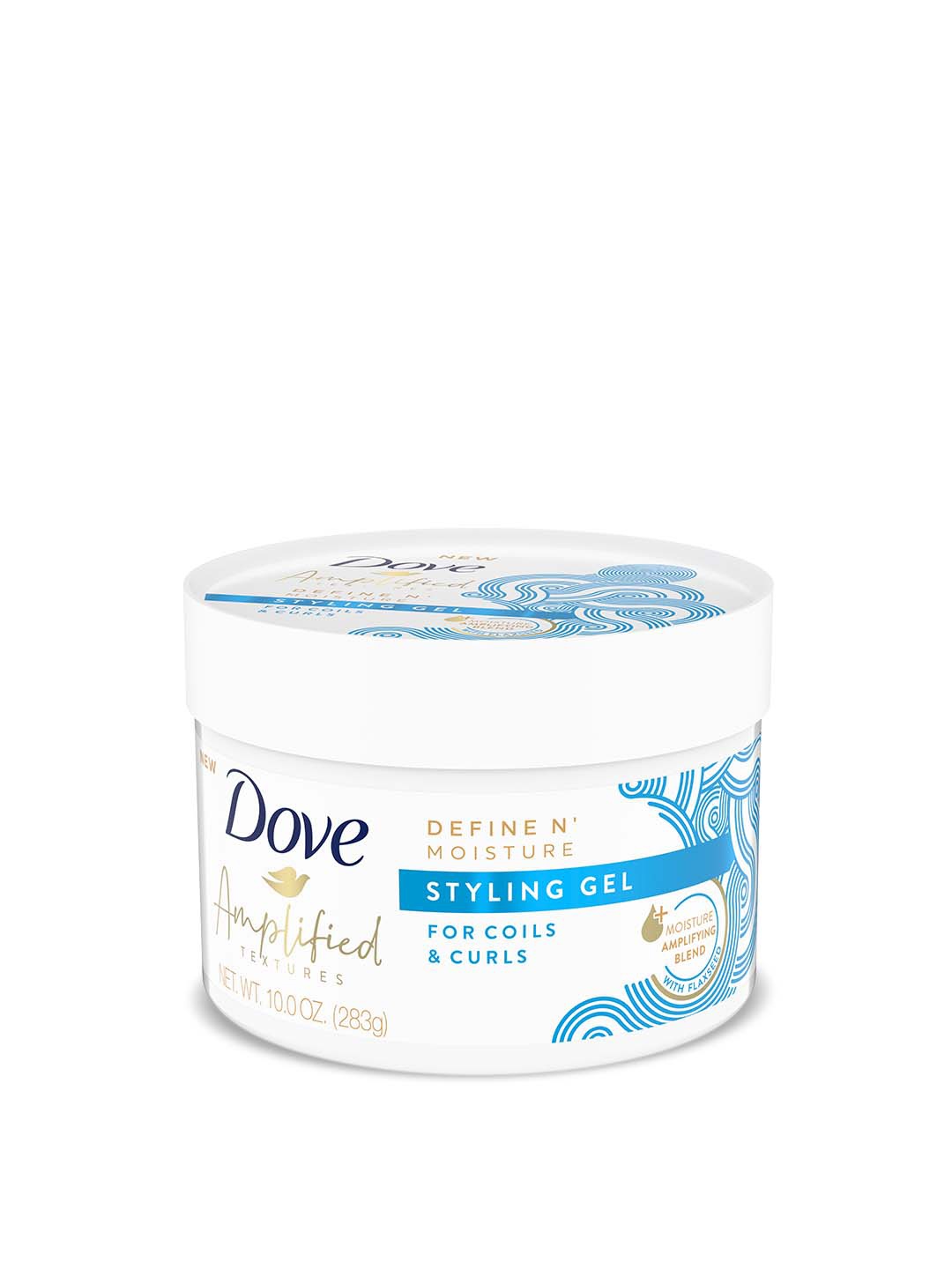 

Dove Amplified Textures Define N Moisture Styling Gel for Coils & Curly Hair - 283 g, White