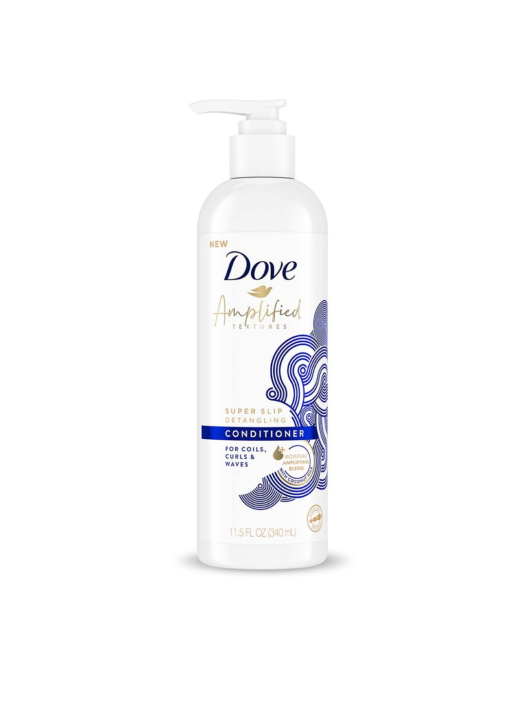 

Dove Amplified Textures Super Slip Detangling Conditioner for Curly Hair - 340 ml, White