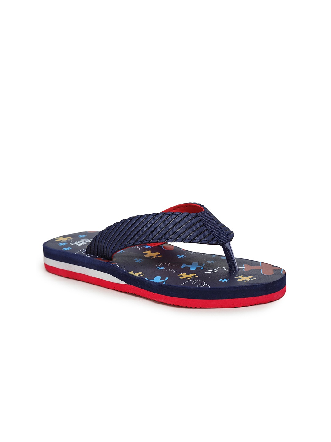 

TRASE Boys Navy Blue & Red Printed Thong Flip-Flops