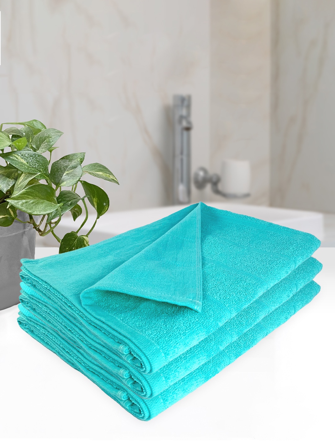 

Heelium Set Of 3 Teal 250 GSM Bath Towels
