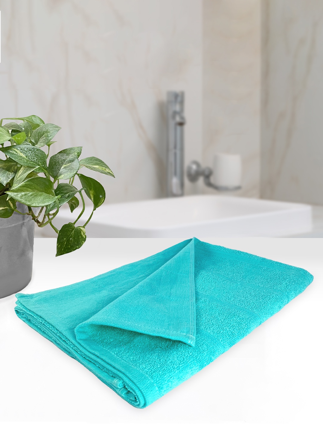 

Heelium Teal Solid 250 GSM Gamcha Bath Towel