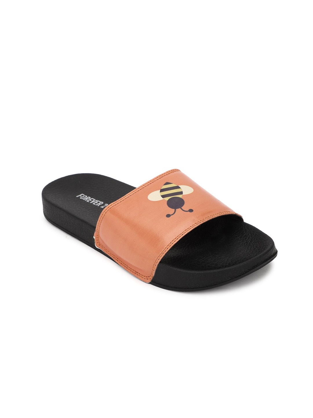 

FOREVER 21 Women Black Printed Flip Flops Sliders