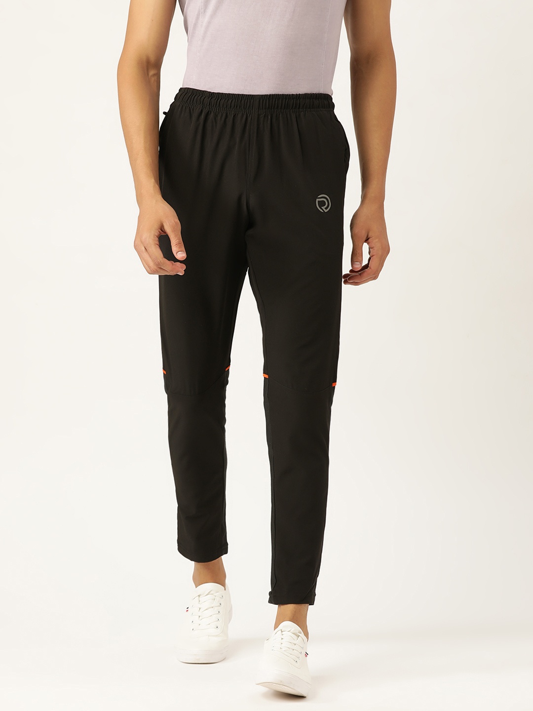 

Truerevo Men Black Solid Running Rapid-Dry Cropped Track Pants