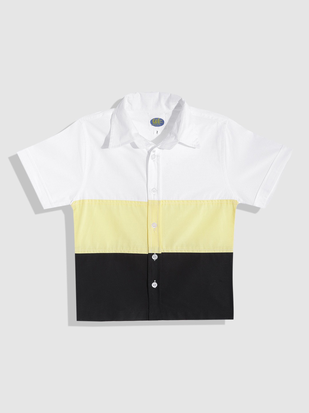 

YK Boys White & Black Colourblocked Casual Shirt