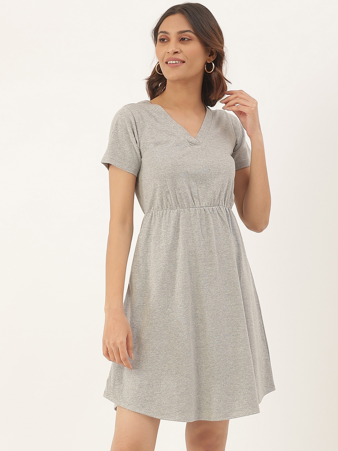 

BRINNS Grey Melange A-Line Cotton Dress