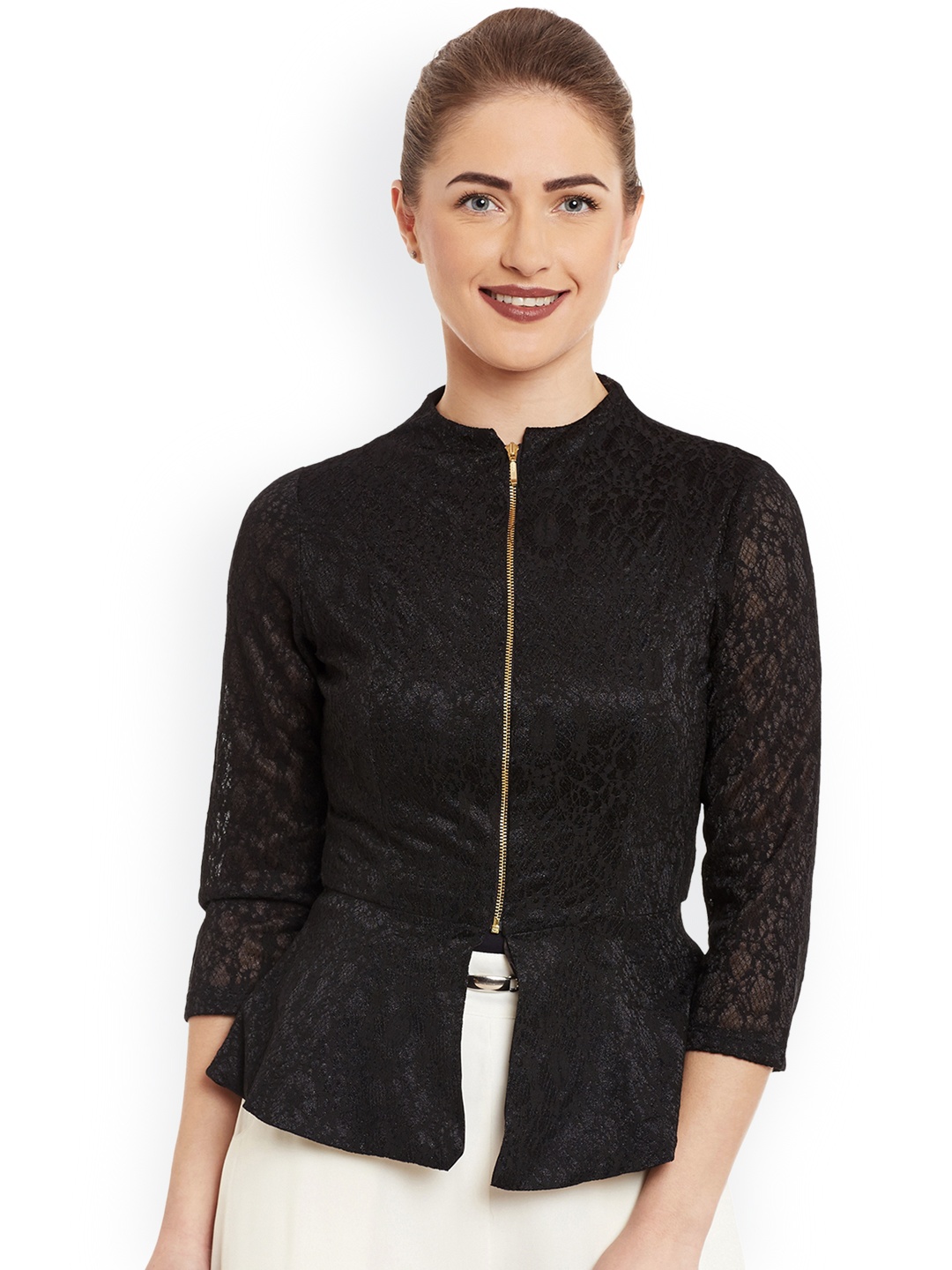

Kazo Black Lace Peplum Jacket