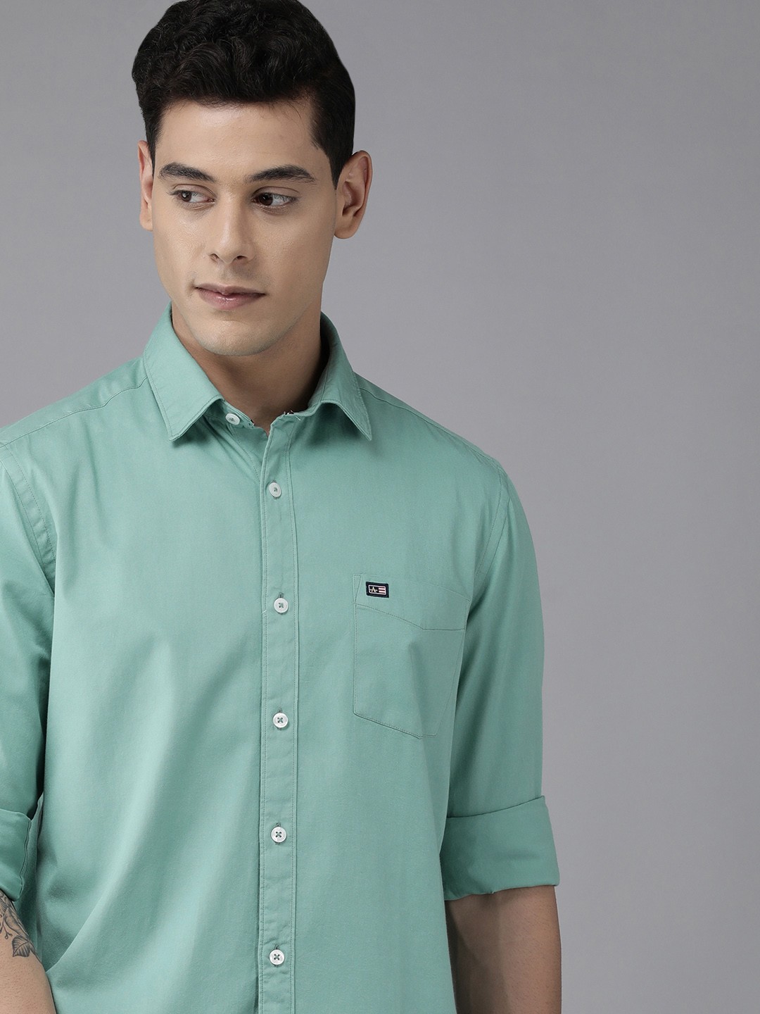 

Arrow Men Green Original Slim Fit Pure Cotton Casual Shirt