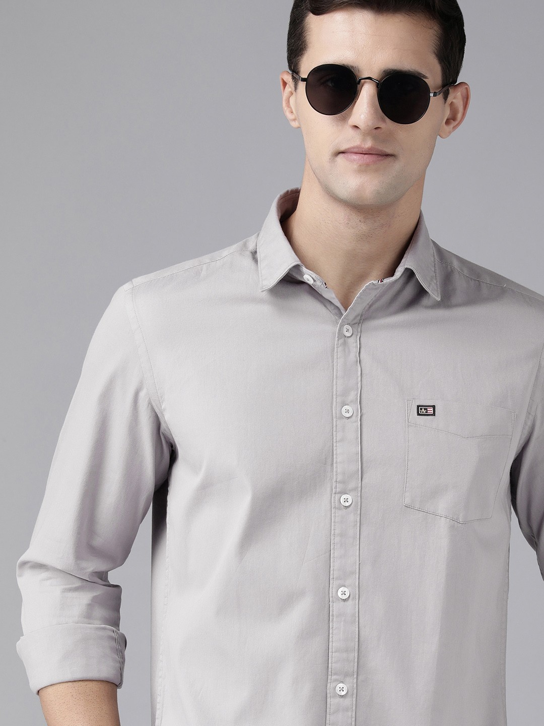 

Arrow Men Grey Slim Fit Casual Pure Cotton Shirt