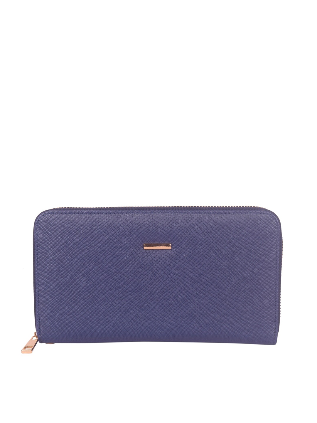 

Bagkok Women Blue PU Zip Around Wallet