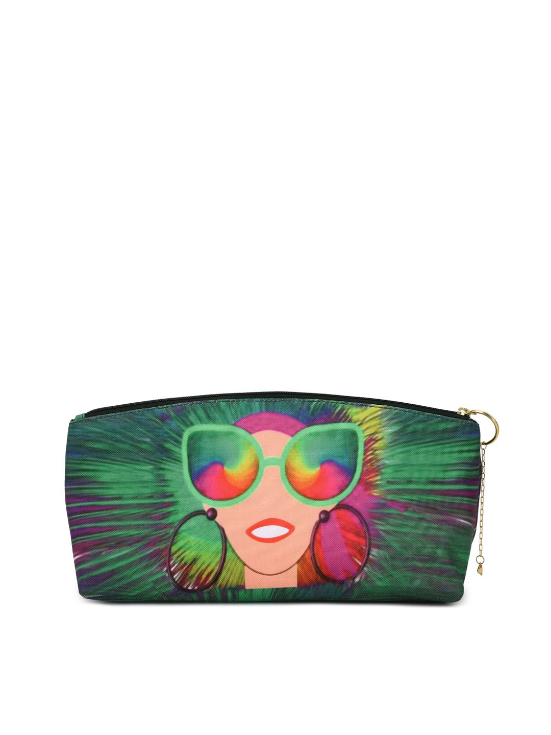 

FOREVER 21 Green & Red Printed Travel Accessory Pouch
