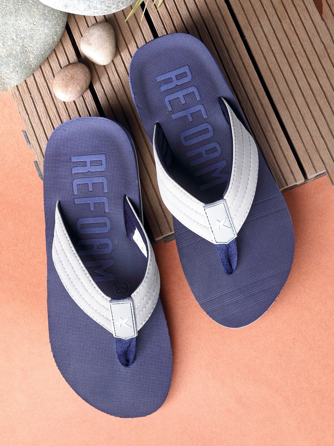 

REFOAM Men Navy Blue Solid Room Slippers