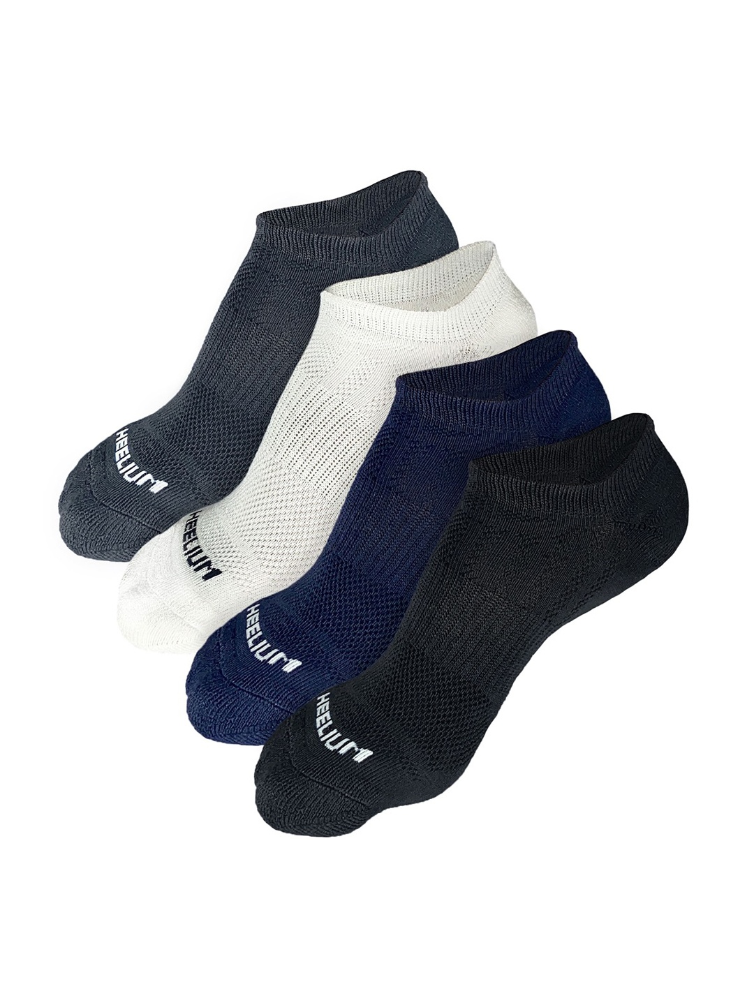

Heelium Men Pack of 4 Odour-Free Breathable Anti-Bacterial Bamboo Ankle Length Socks, Black