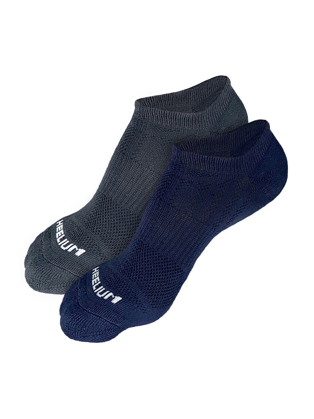 

Heelium Men Pack of 2 Odour-Free Breathable Anti-Bacterial Bamboo Ankle Length Socks, Grey