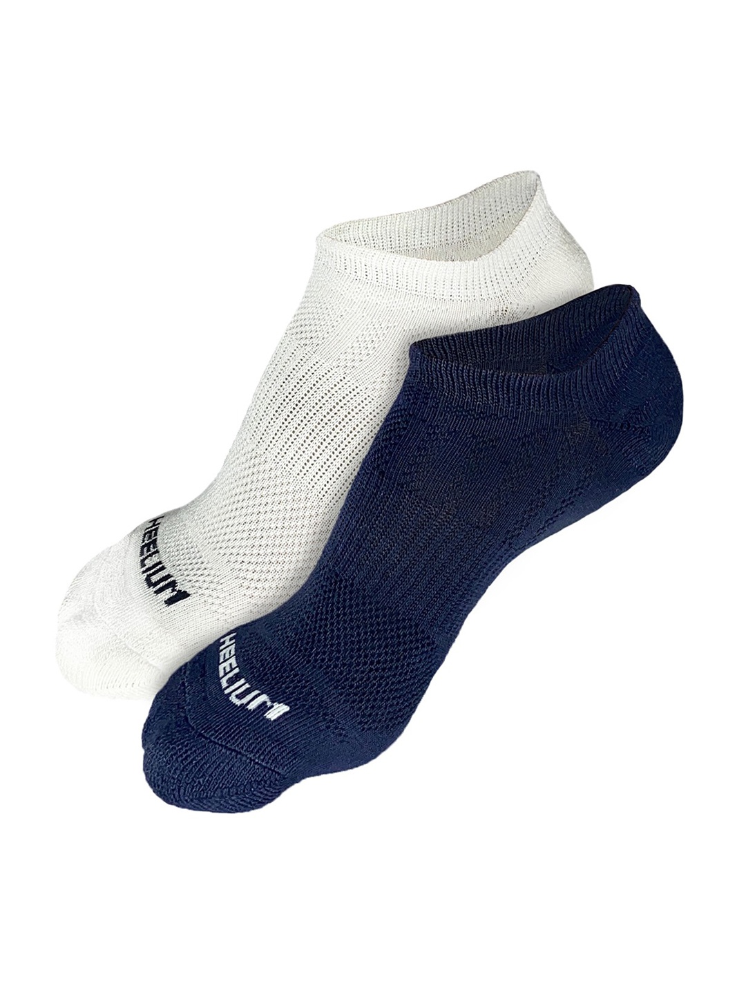 Heelium Men Pack of 2 Odour-Free Padded Base Anti-bacterial Bamboo Ankle Length Socks, Navy blue