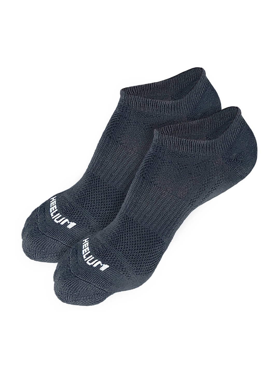 

Heelium Men Pack of 2 Odour-Free Padded Base Anti-bacterial Bamboo Ankle Length Socks, Grey