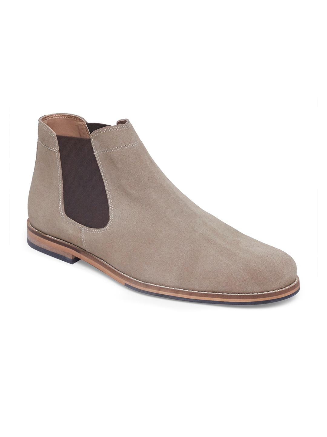 

HATS OFF ACCESSORIES Men Beige Leather Chelsea Boots