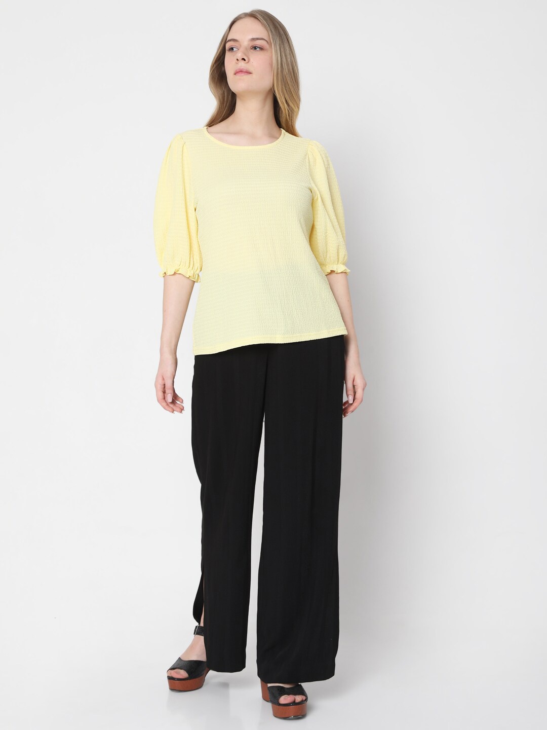 

Vero Moda Yellow Puff Sleeves Top