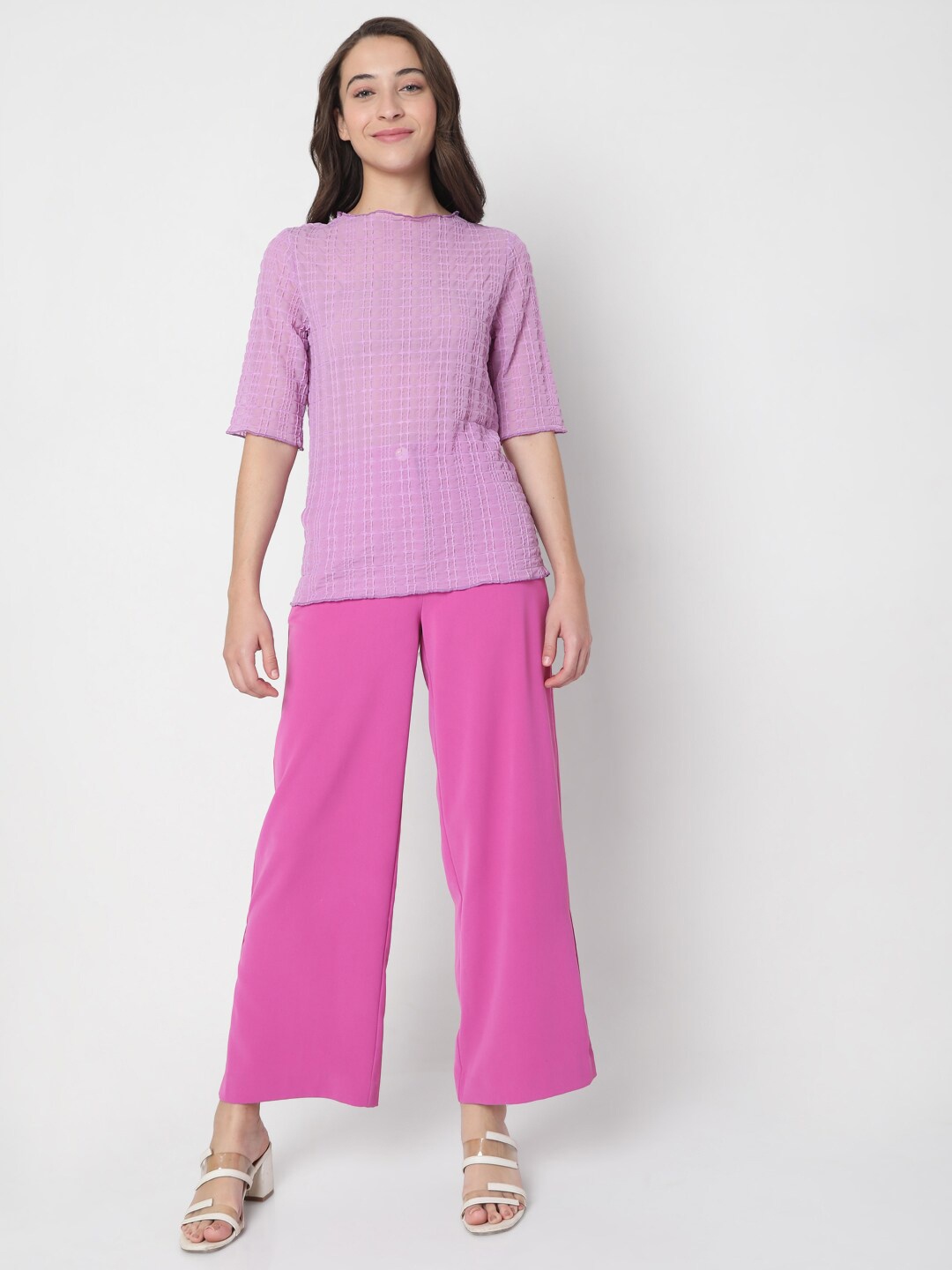 

Vero Moda Purple Self Design Top