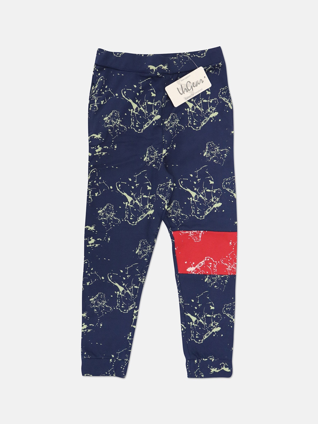 

UrGear Kids Blue Graphic Printed Pure Cotton Track Pant