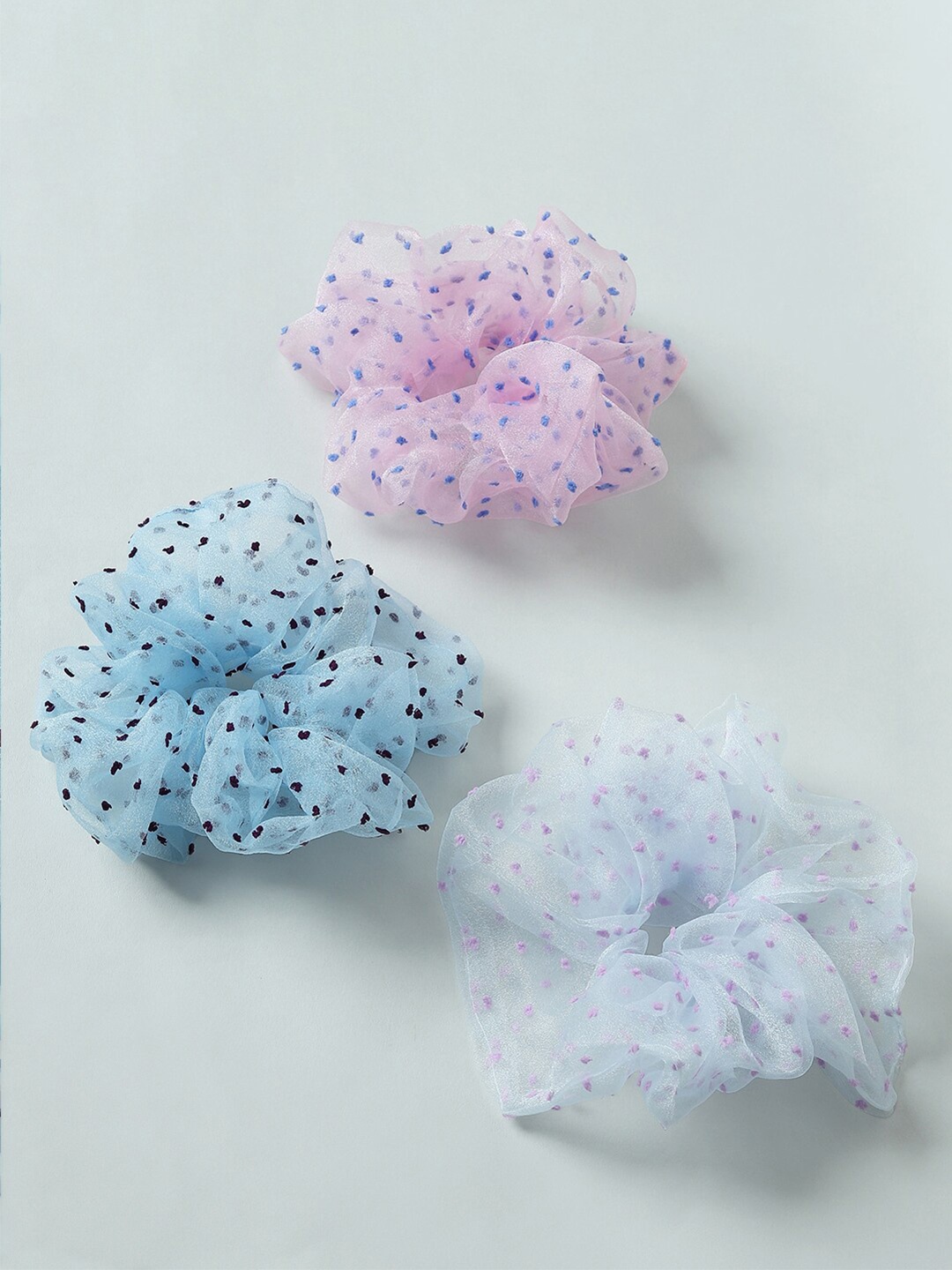 

ONLY Women Pink & Blue Set of 3 Ponytail Holders