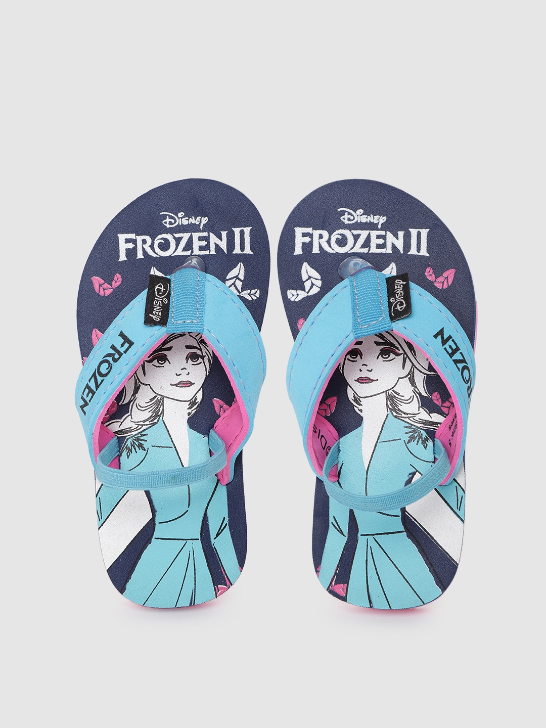 

toothless Girls Blue & Pink Disney Frozen Printed Thong Flip-Flops