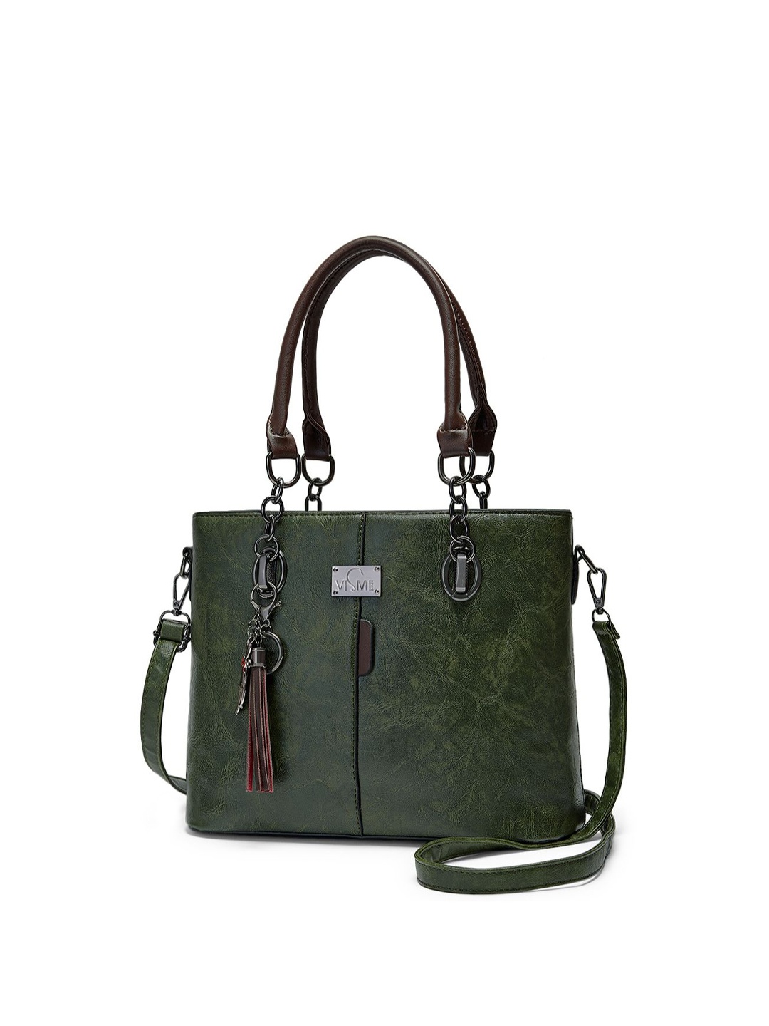 

VISMIINTREND Women Green PU Structured Satchel