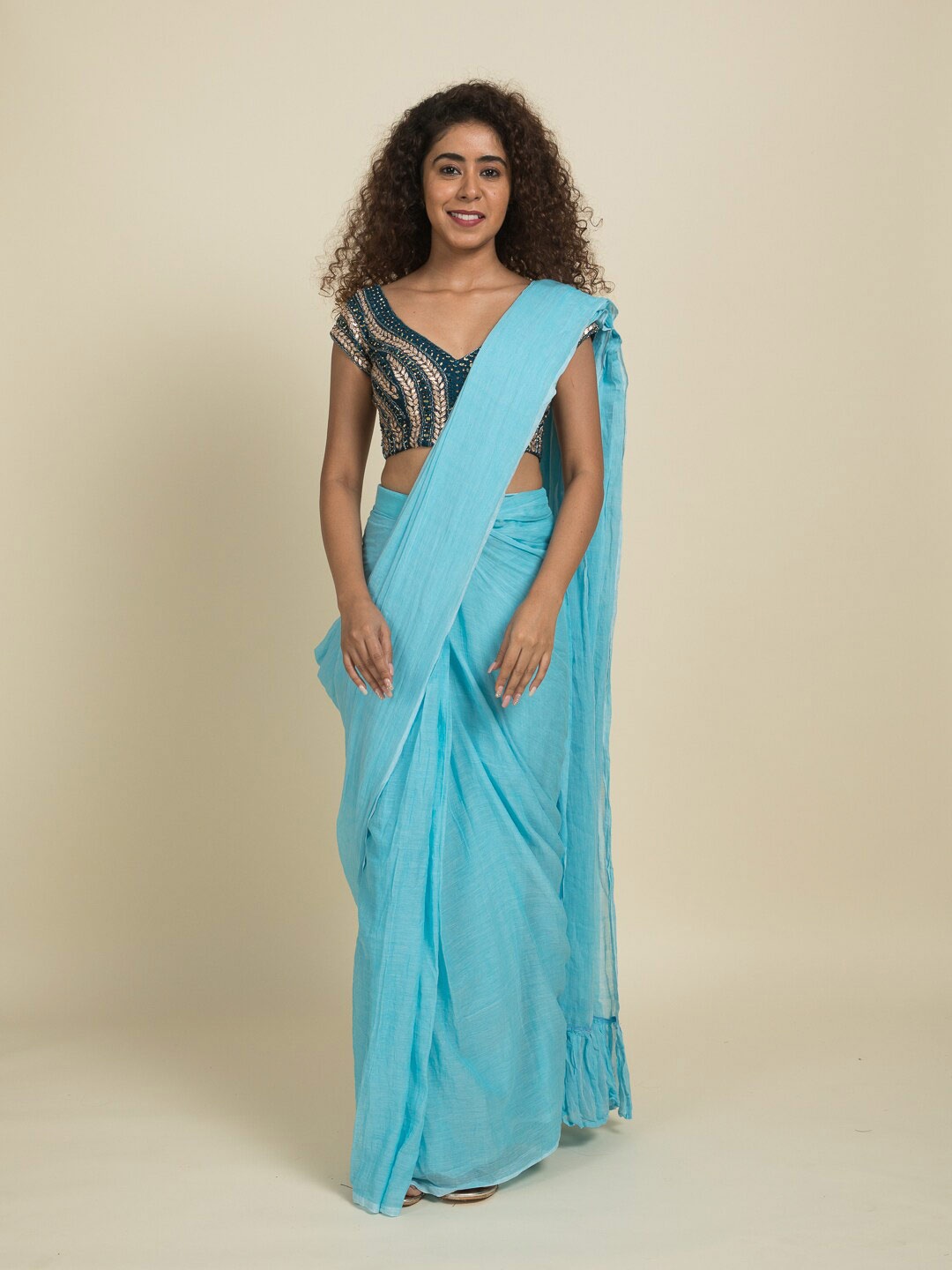 

Suta Blue Pure Cotton Saree