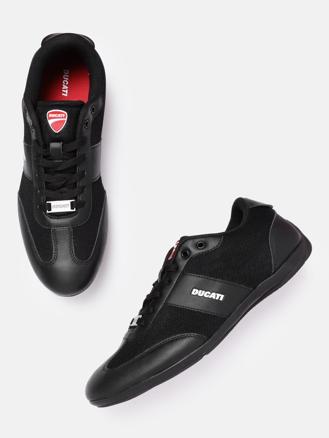 

Ducati Men Black Solid Woven Design Sneakers