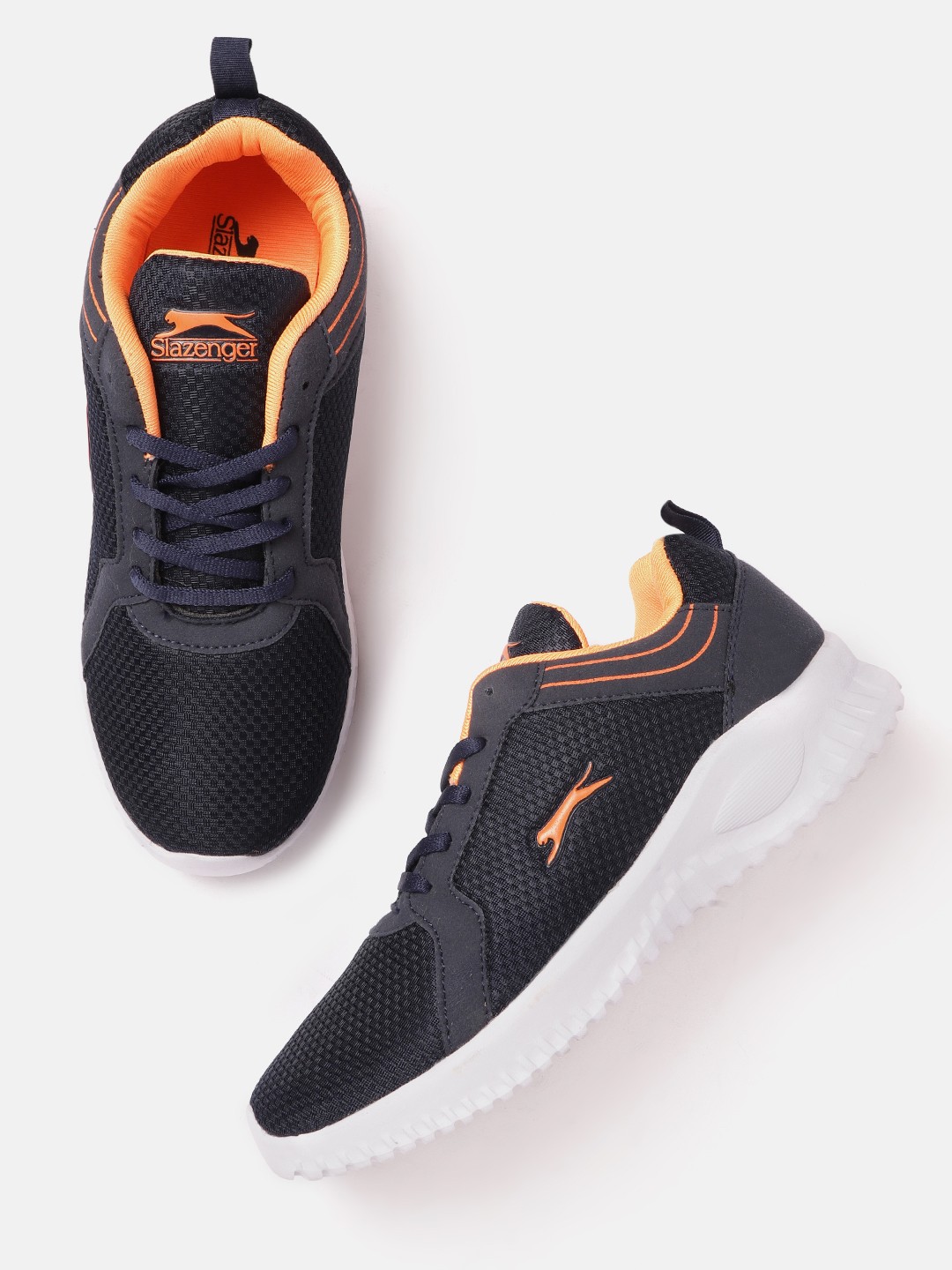 

Slazenger Men Navy Blue Woven Design Running Shoes
