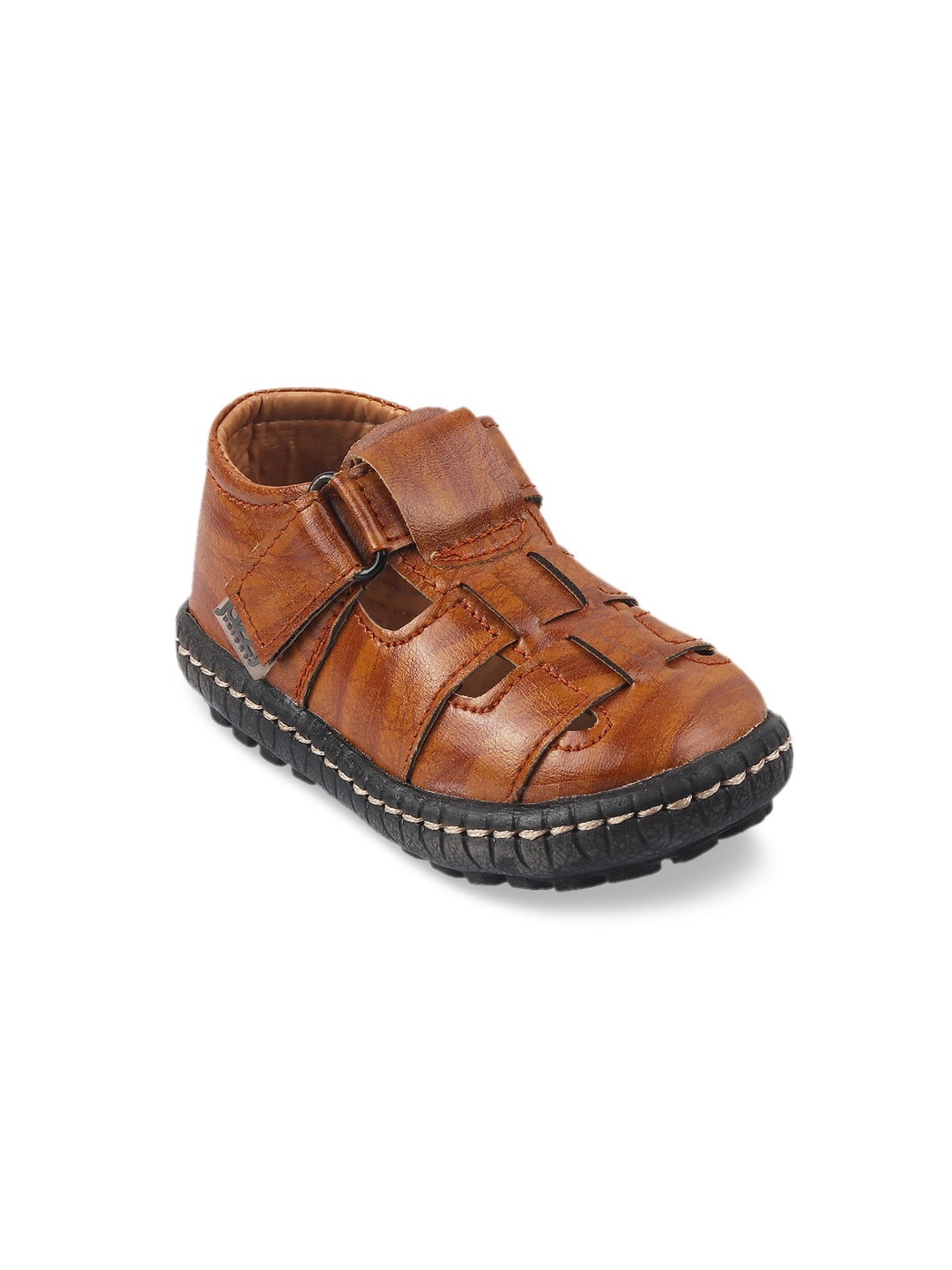 

Jazzy Juniors Boys Tan Brown Shoe-Style Sandals