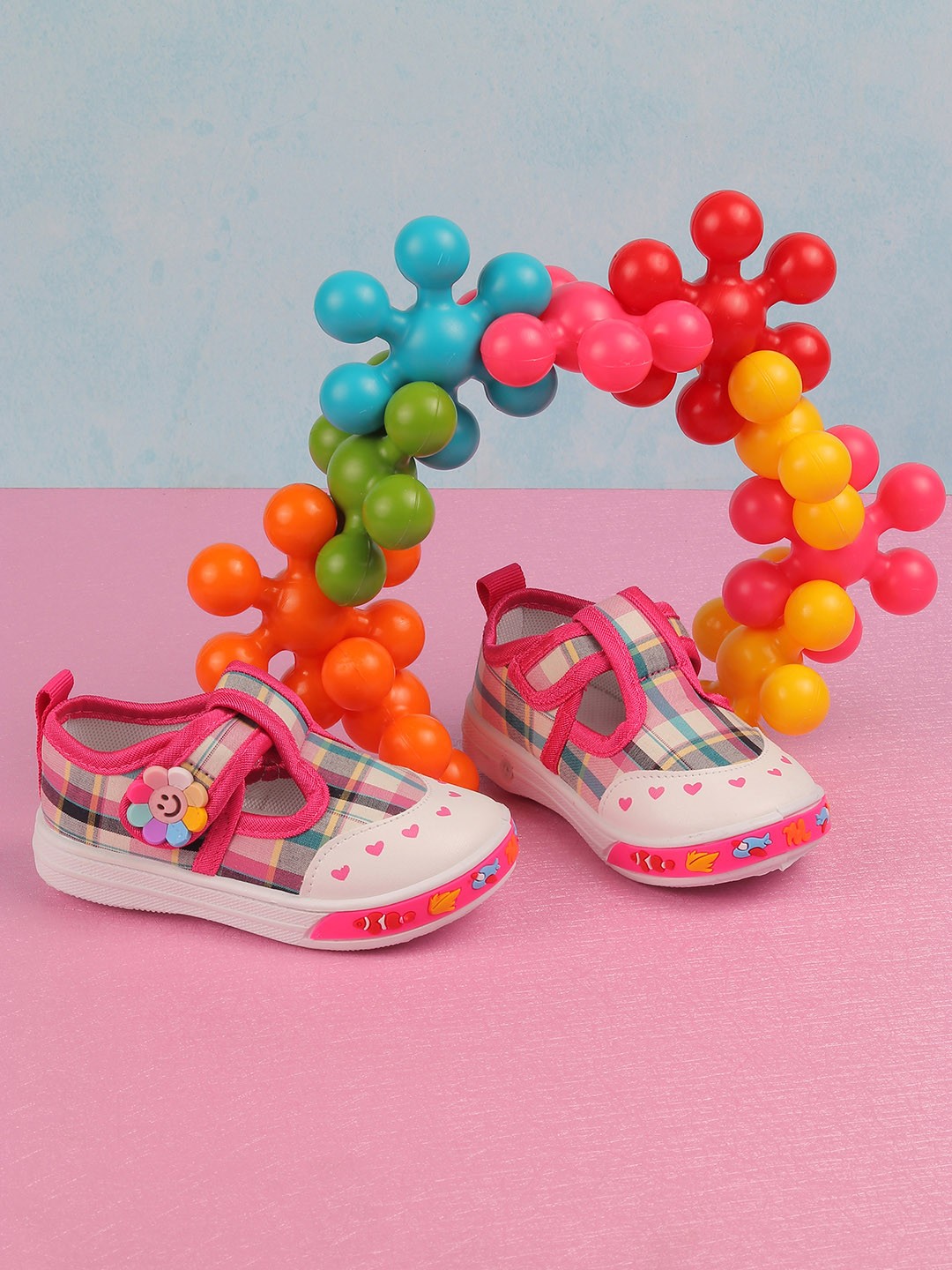 

Jazzy Juniors Girls Pink Printed Sneakers