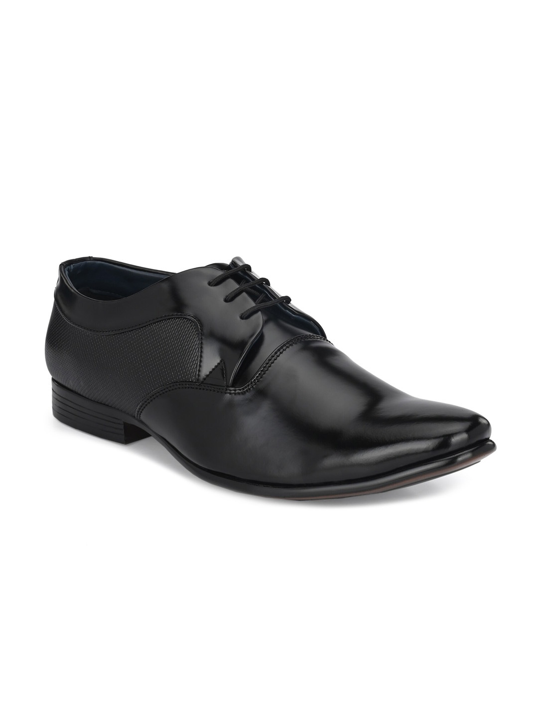 

Azzaro Men Black Solid Synthetic Leather Formal Derbys