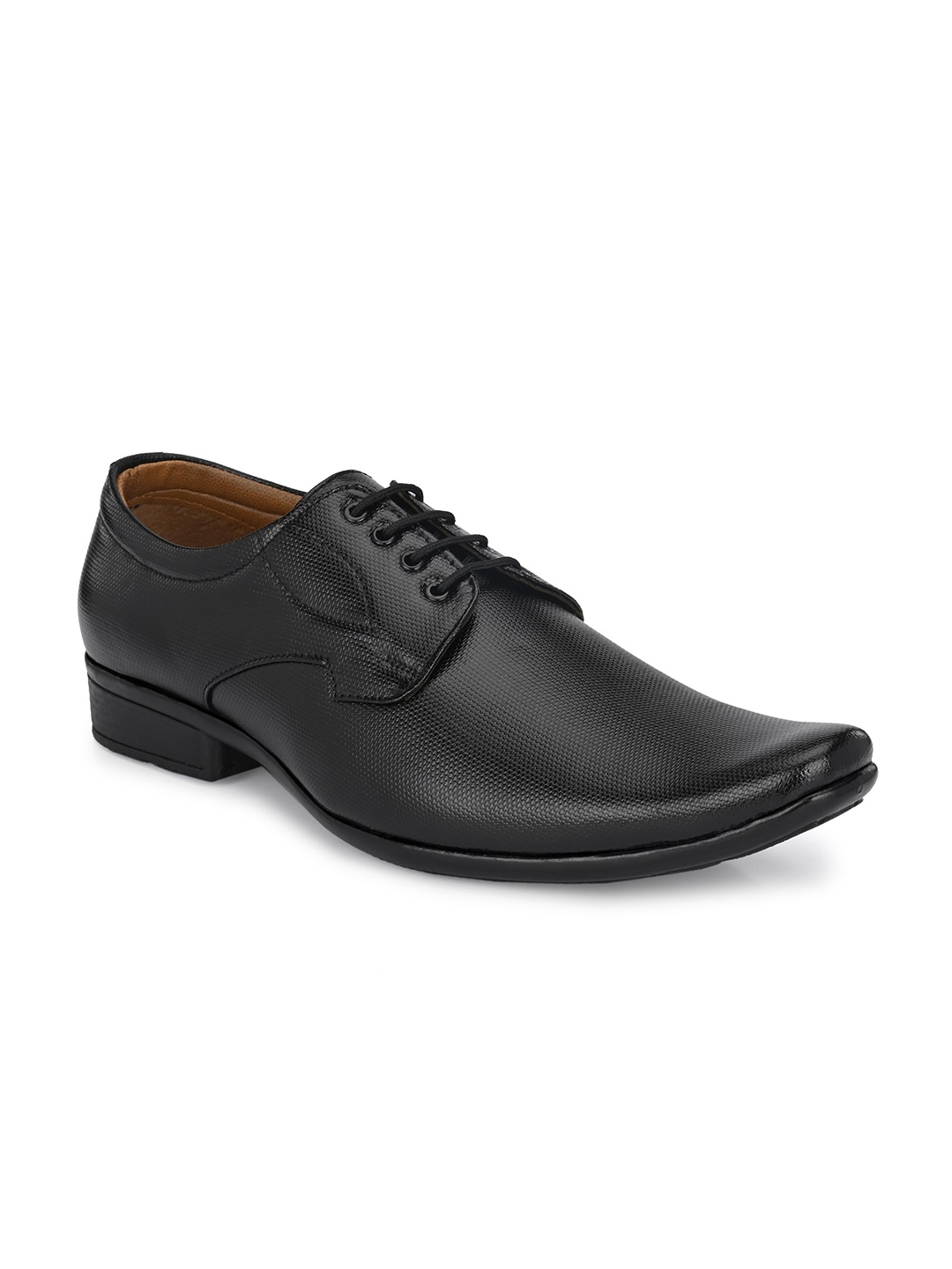 

Azzaro Black Men Black Solid Formal Derbys